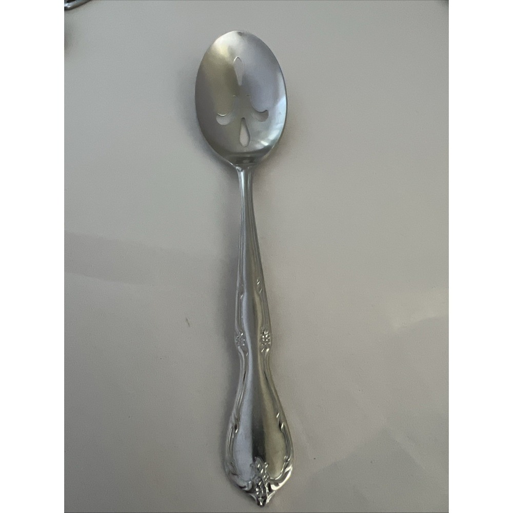 INSICO Stainless Victorian Charm Pierced Serving Spoon USA For Replacements